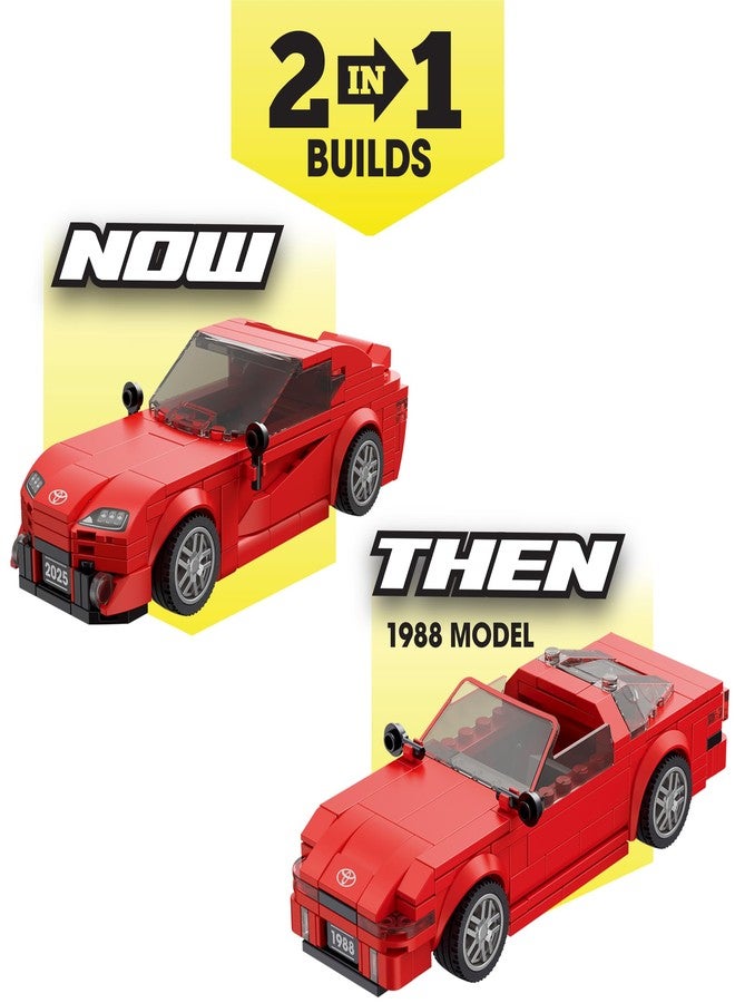 Brickcraft Toyota Supra Now & Then Brick Building Kit (283 Pieces), 2-in-1 Buildable Display Set Featuring 2025 GR & 1988 Supra Models, Collectible Gift for Car Fans & Builders - Image 4